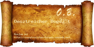 Oesztreicher Bogát névjegykártya